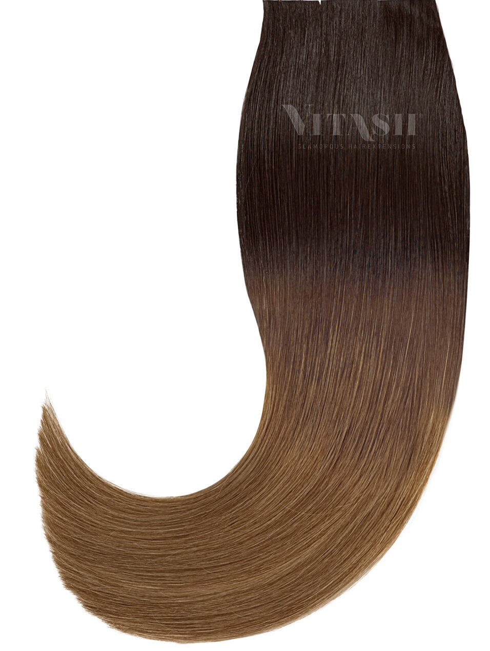 20 Remy Tape In Extensions Haarverlaengerung Farbe Ombre Schwarzbraun Karamellbraun 50cm